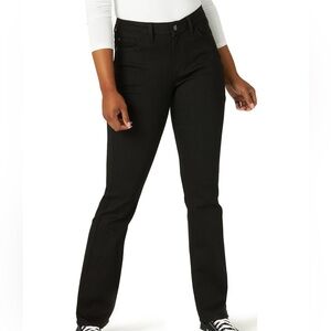 Lee Wmn Plus Sz 26WP Black Midrise Regular Fit Bootcut Denim 5-Pocket Jeans NWT